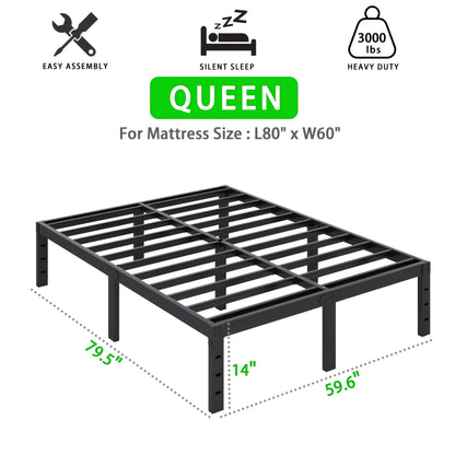 Bed Frame shown in the QUEEN, 14inch option
