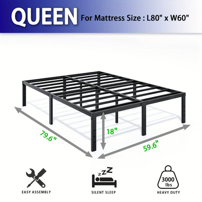 Bed Frame shown in the QUEEN, 18inch option