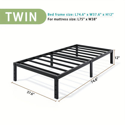 Bed Frame shown in the TWIN, 12inch option