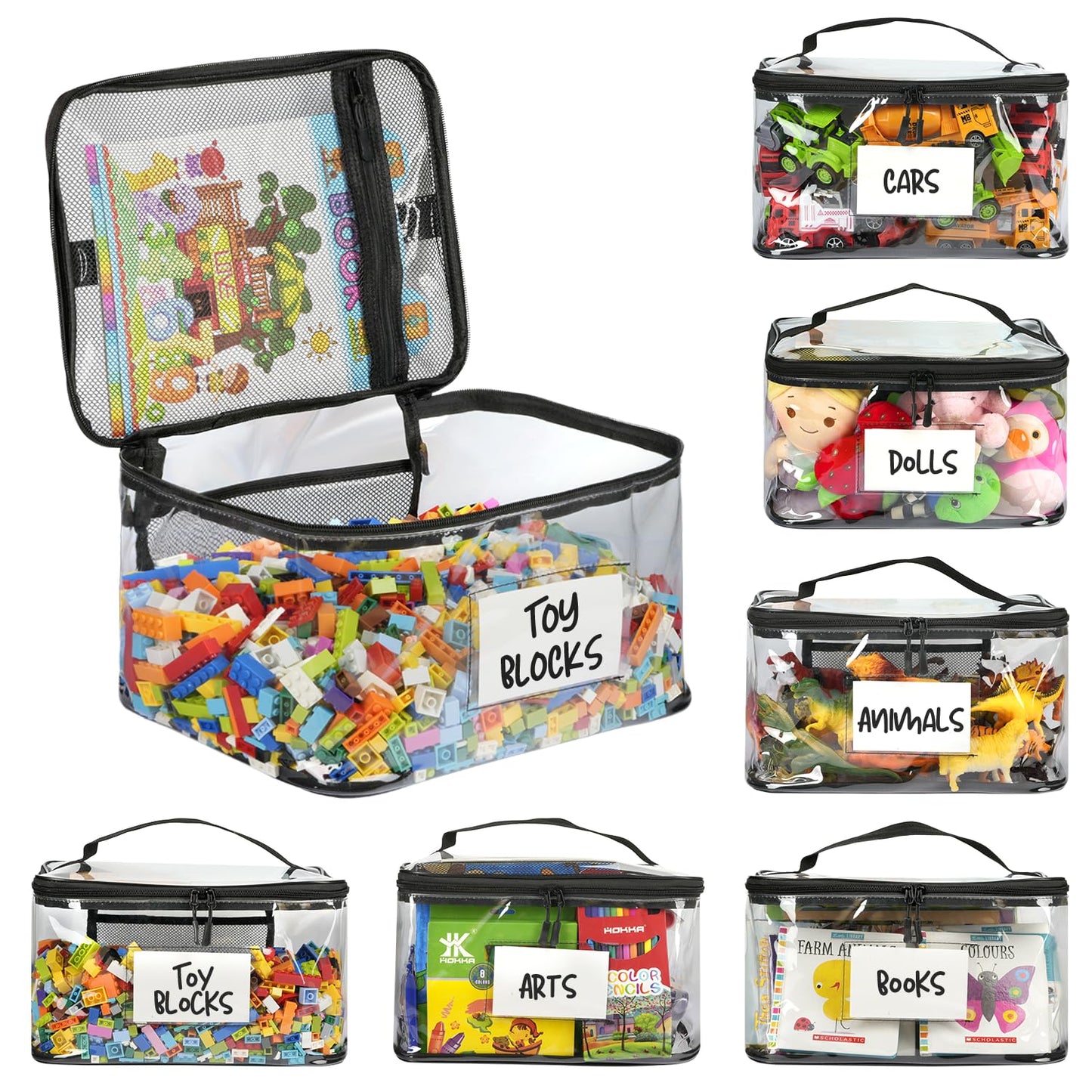 Household Storage Bags - 6-Pack Zippered Clear TPU variant image