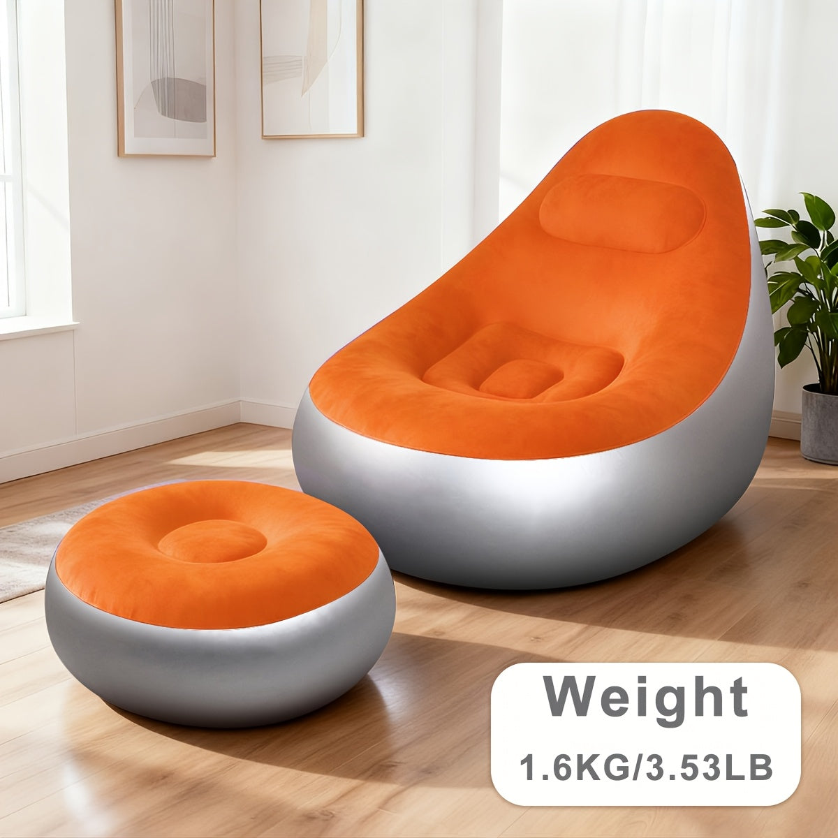 Inflatable Chair shown in the Orange, 1pc option