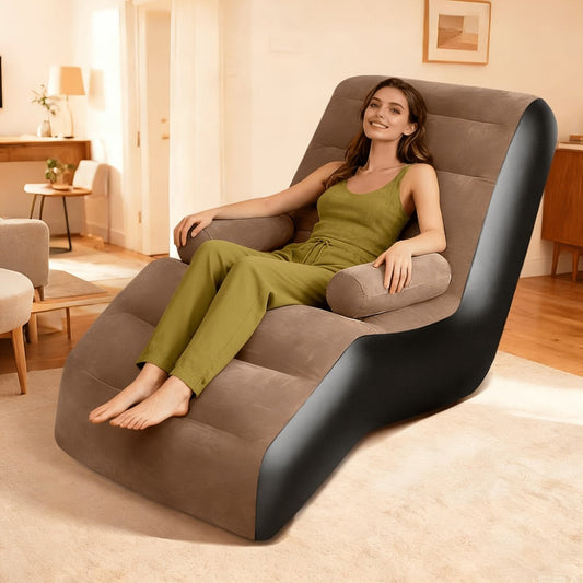 Inflatable Furniture, Camping Inflatable Couch with Armrest & Waterproof Flocked Surface shown in the main product view