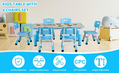 Kids Activity Table Set with Adjustable Height for Kids' Room detail image - detail view 10