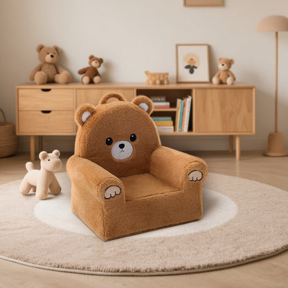 Kids Armchair, Teddy Bear Kids Sofa Armchair Memory Foam Recliner Reading Nook Chair Soft shown in the main product view