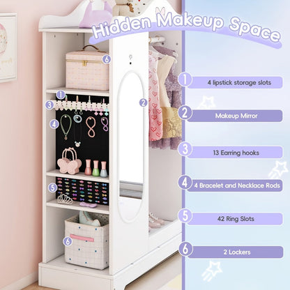 Kids Armoire with Open Shelves for Practical Everyday Home Use in Kids' Room detail image - detail view 10