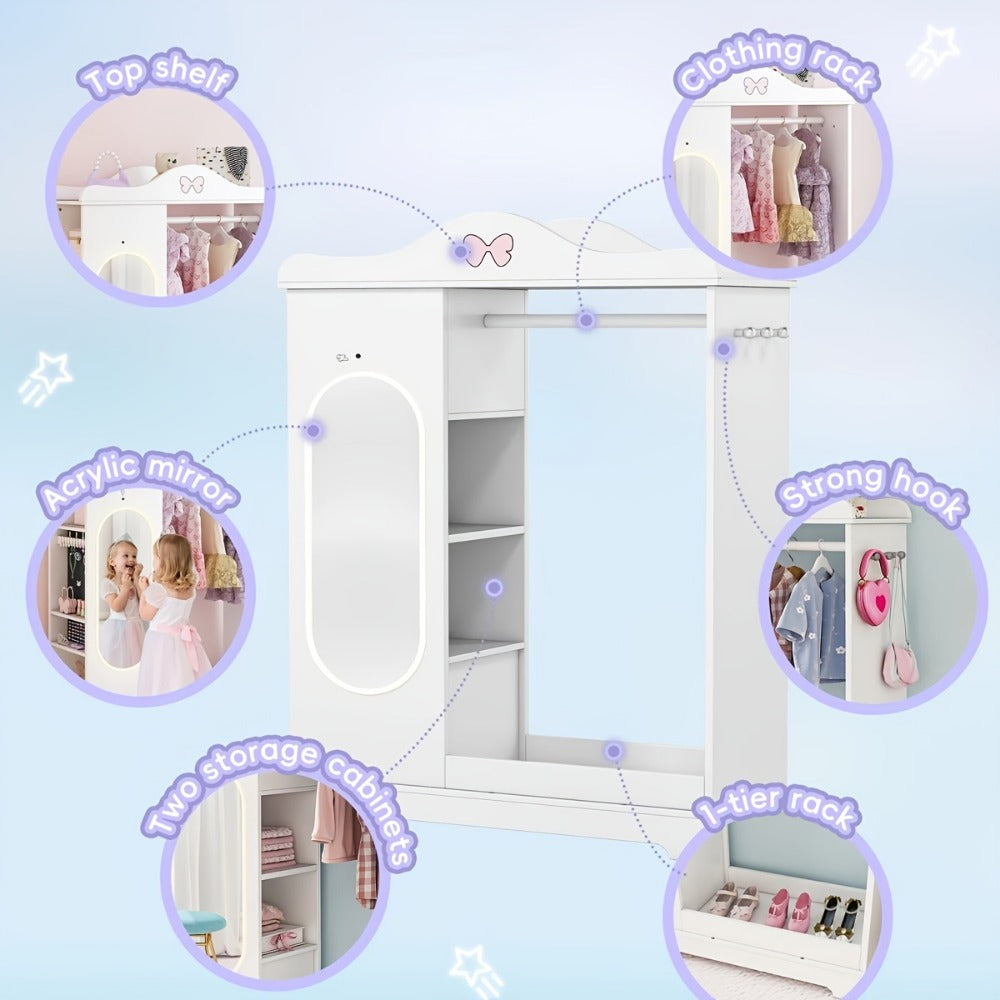 Kids Armoire with Open Shelves for Practical Everyday Home Use in Kids' Room detail image - detail view 11