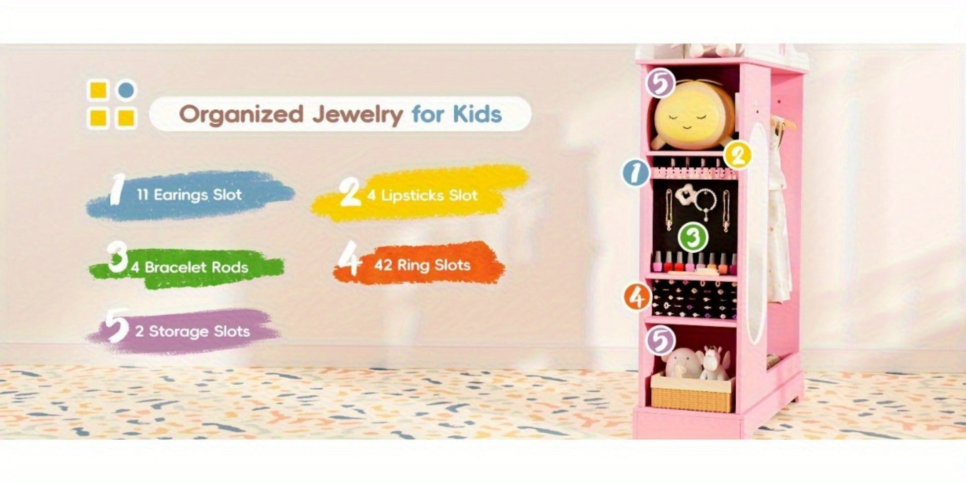 Kids Armoire with Open Shelves for Practical Everyday Home Use in Kids' Room detail image - detail view 13