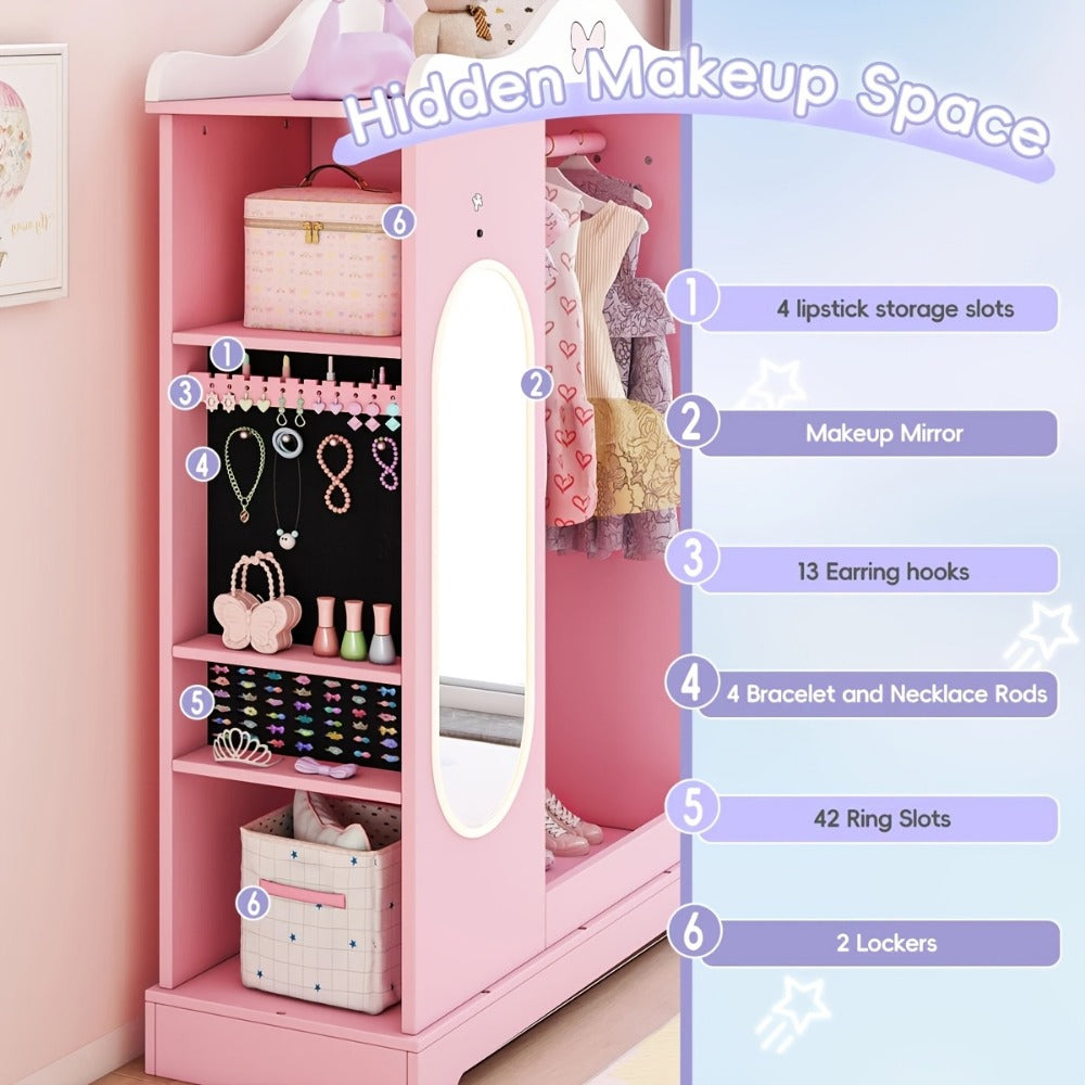 Kids Armoire with Open Shelves for Practical Everyday Home Use in Kids' Room detail image - detail view 6
