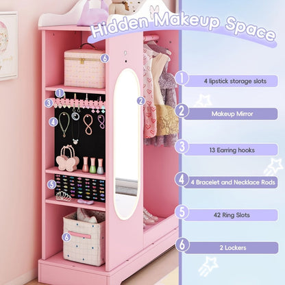 Kids Armoire with Open Shelves for Practical Everyday Home Use in Kids' Room detail image - detail view 6