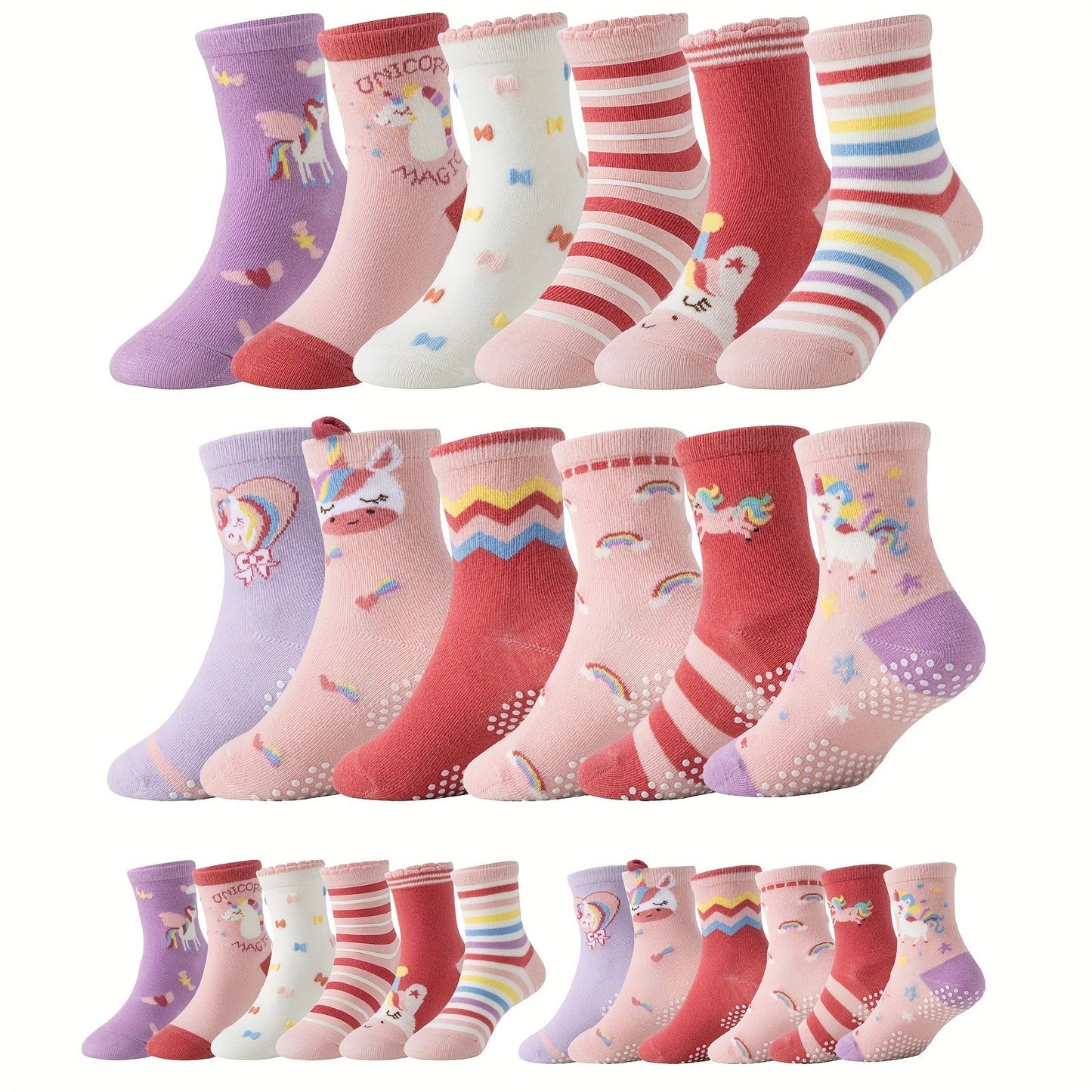 12 Pairs Of Youngsters Girls Youngsters Grips Socks Youngsters Non Slip Anti Skid - product view 3