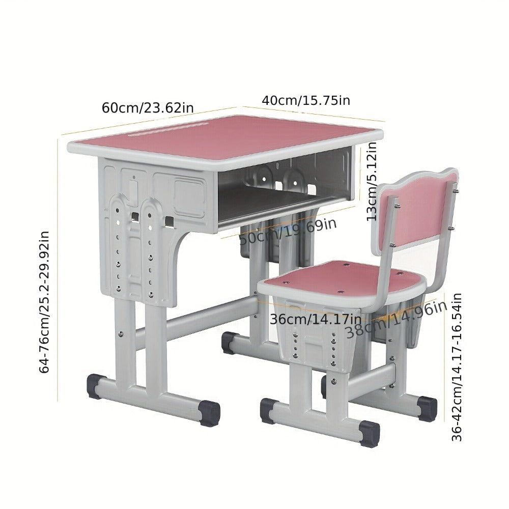 Kids Desk And Chair Set with Adjustable Height and Storage Drawers for Kids' Room detail image - detail view 5