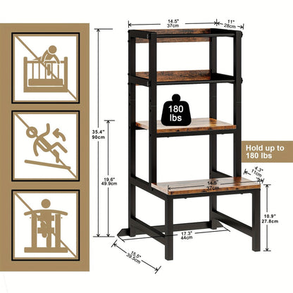 Kids Learning Tower with Adjustable Height for Practical Everyday Home Use in Kids' Room detail image - detail view 3