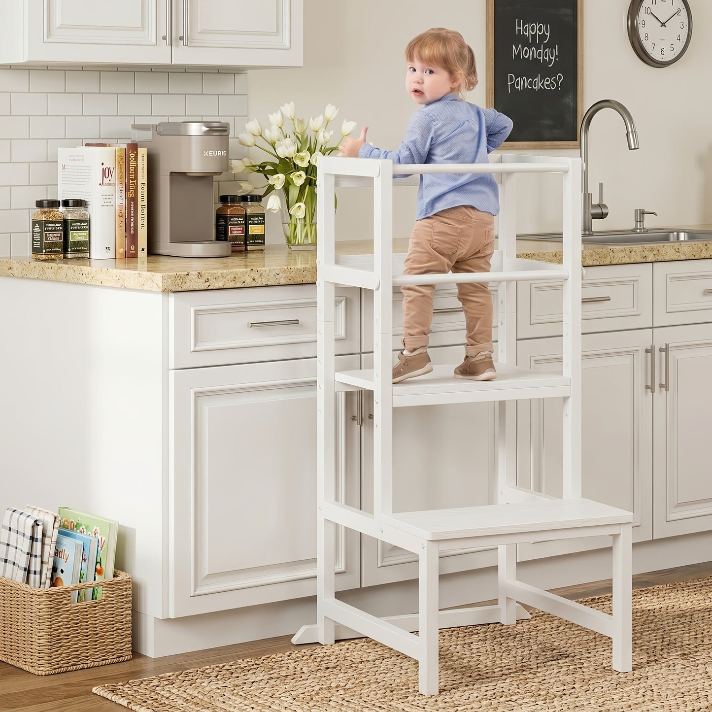 Kids Learning Tower shown in the White option