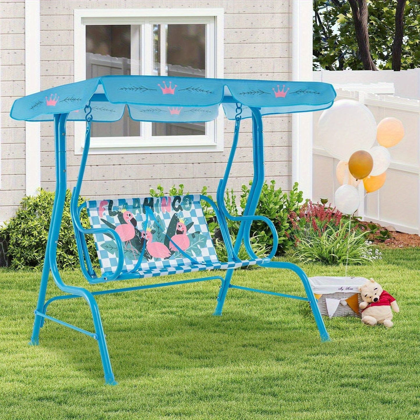 Kids Outdoor Swings and Patio Furniture shown in the Light Blue option