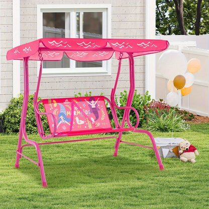 Kids Outdoor Swings and Patio Furniture shown in the pink option