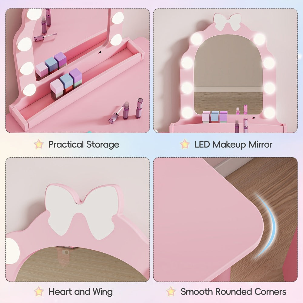 Kids Pretend Play Set with Lighted Mirror for Practical Everyday Home Use in Kids' Room detail image - detail view 4