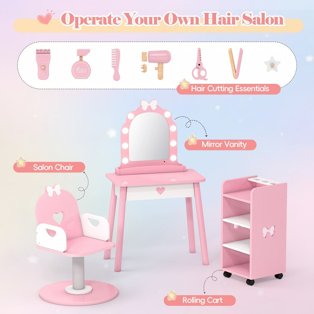 Kids Pretend Play Set with Lighted Mirror for Practical Everyday Home Use in Kids' Room detail image - detail view 6