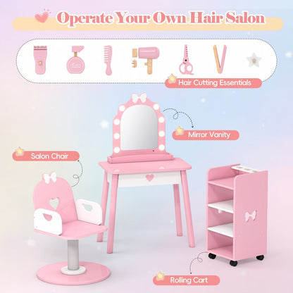 Kids Pretend Play Set with Lighted Mirror for Practical Everyday Home Use in Kids' Room detail image - detail view 6