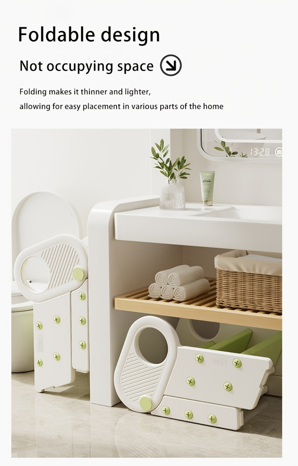 Kids Step Stool with Adjustable Height for Comfortable Everyday Seating in Kids' Room detail image - detail view 13