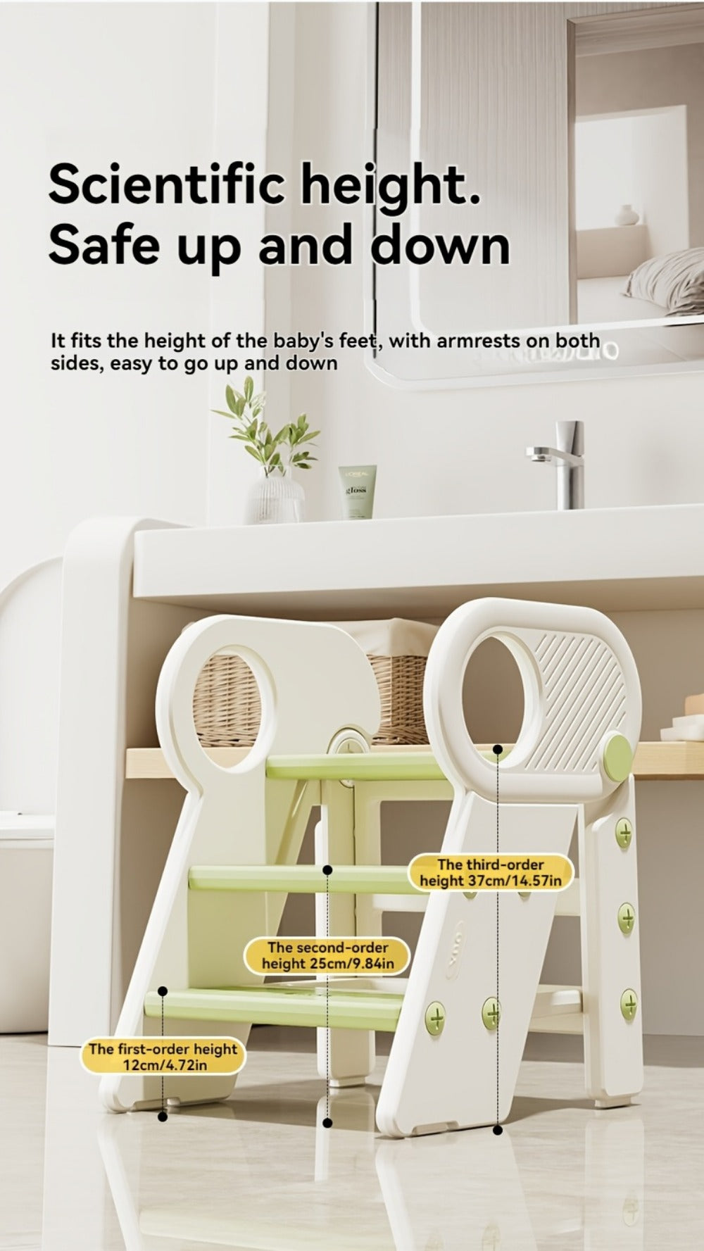 Kids Step Stool with Adjustable Height for Comfortable Everyday Seating in Kids' Room detail image - detail view 16