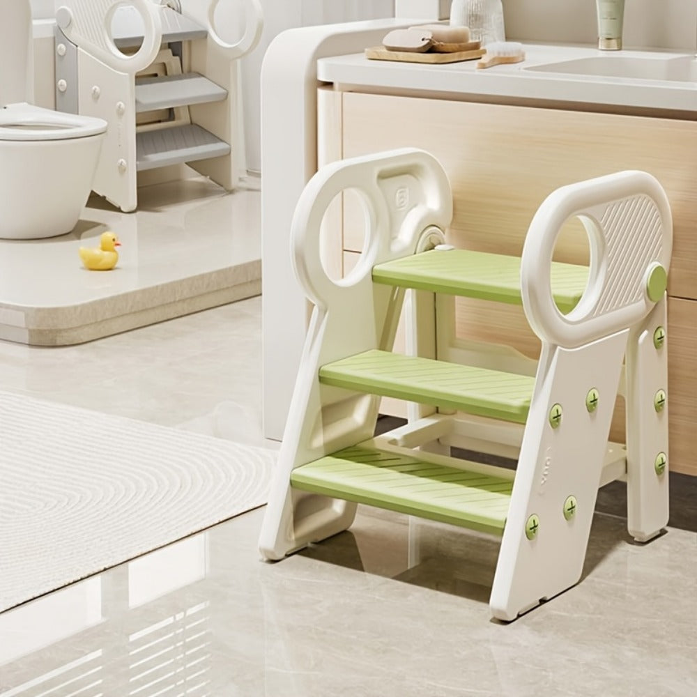 Kids Step Stool for Bathroom Sink & Toilet Potty Training, Adjustable 3-Step Toddler Stool shown in the main product view
