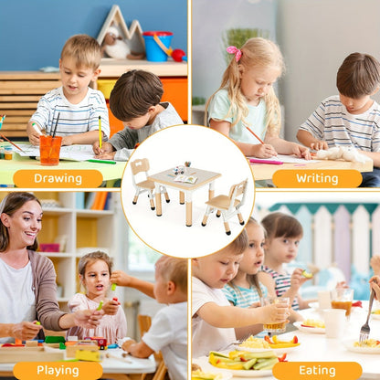 Kids Table And Chair Set with Adjustable Height and Non-Slip Base detail image