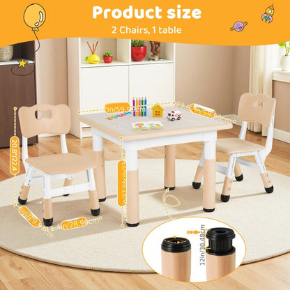 Kids Table And Chair Set with Adjustable Height and Non-Slip Base detail image - detail view 3