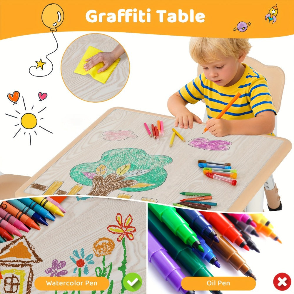 Kids Table And Chair Set with Adjustable Height and Non-Slip Base detail image - detail view 7