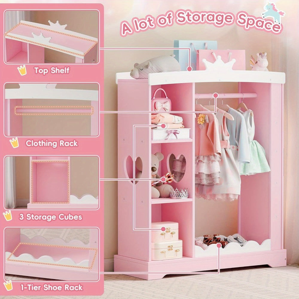 Kids Wardrobe with Open Shelves and Multiple Color Options for Kids' Room detail image - detail view 11