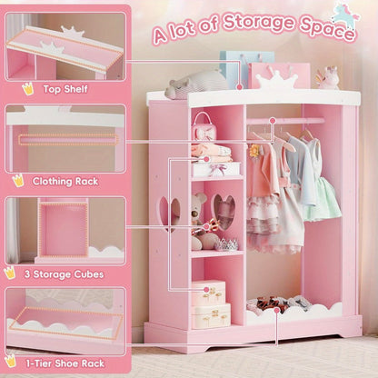 Kids Wardrobe with Open Shelves and Multiple Color Options for Kids' Room detail image - detail view 11