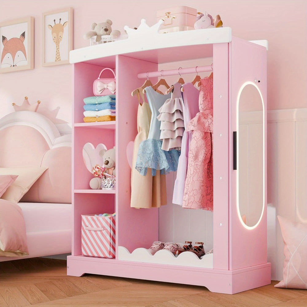 Kids Wardrobe with Open Shelves and Multiple Color Options for Kids' Room detail image - detail view 13