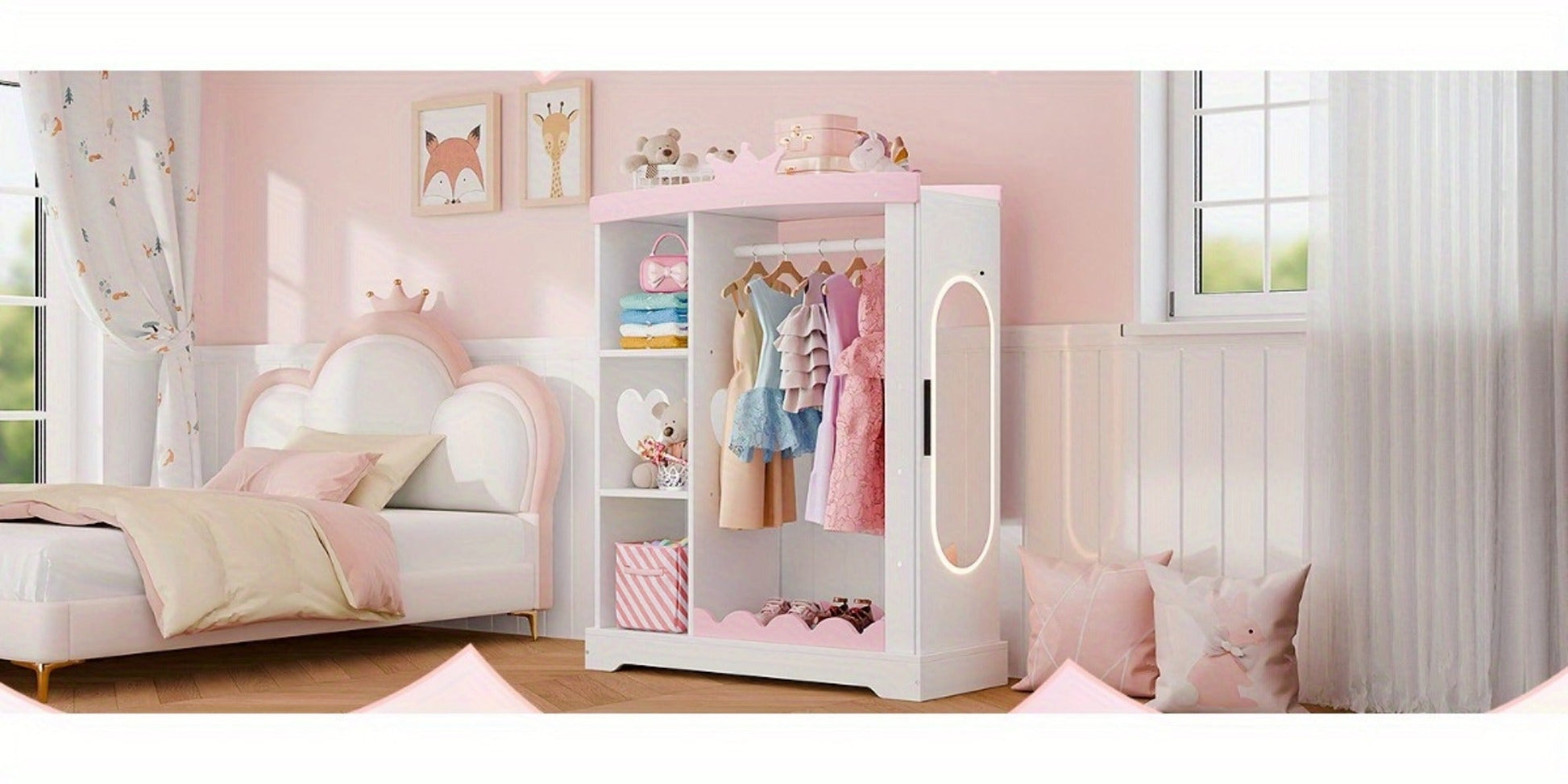 Kids Wardrobe with Open Shelves and Multiple Color Options for Kids' Room detail image - detail view 14