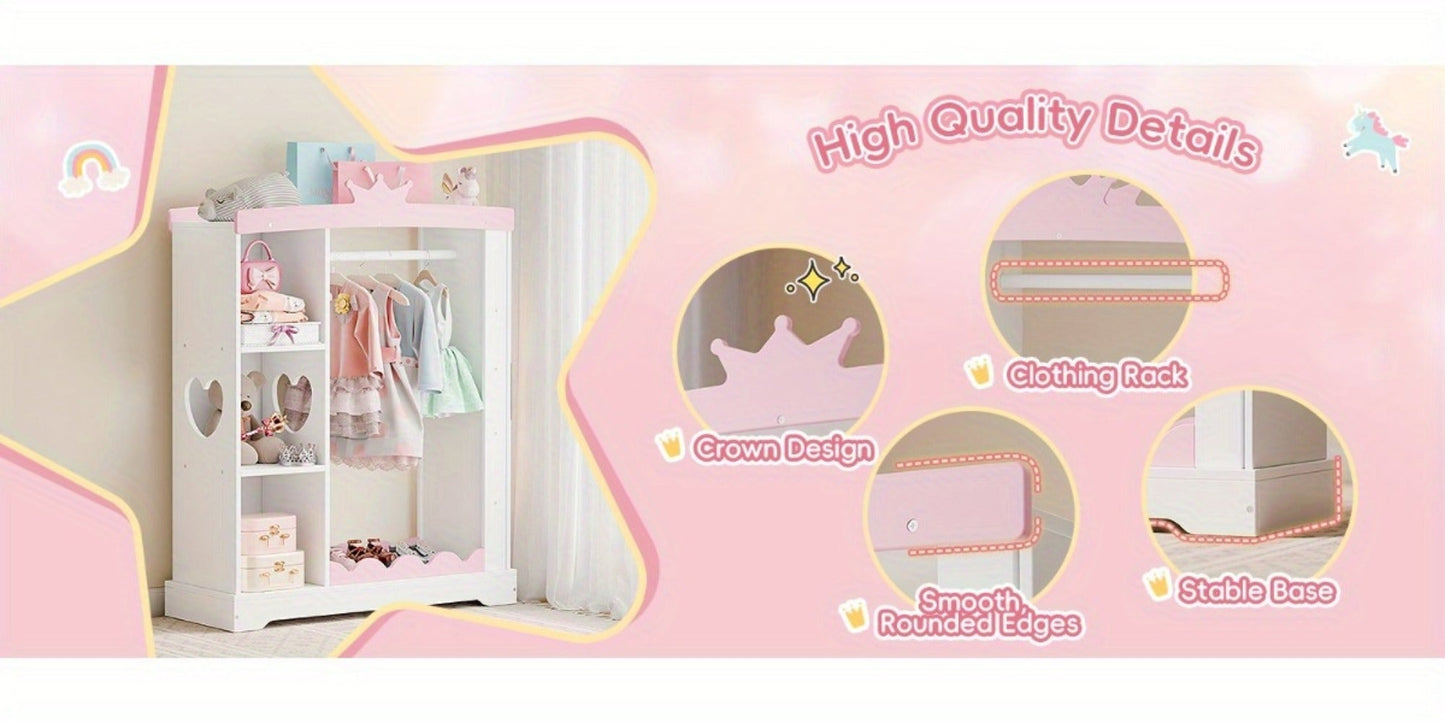Kids Wardrobe with Open Shelves and Multiple Color Options for Kids' Room detail image - detail view 15
