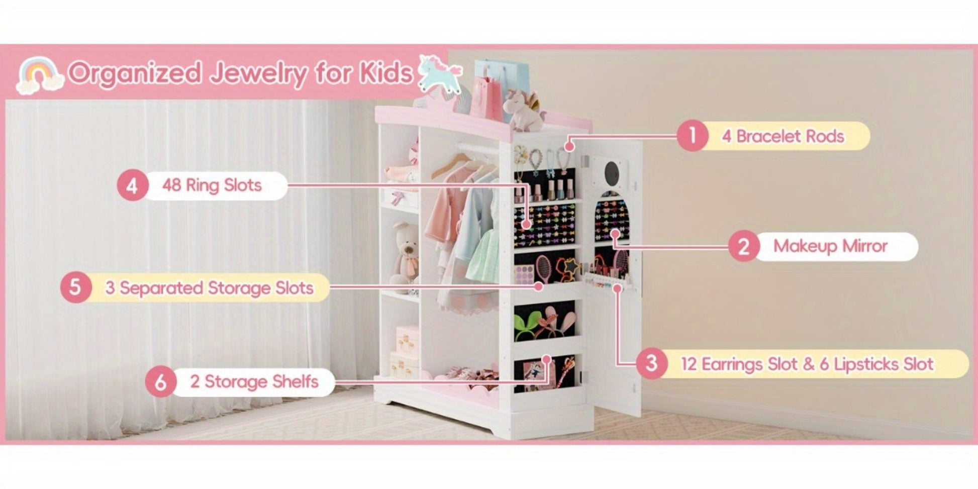 Kids Wardrobe with Open Shelves and Multiple Color Options for Kids' Room detail image - detail view 16