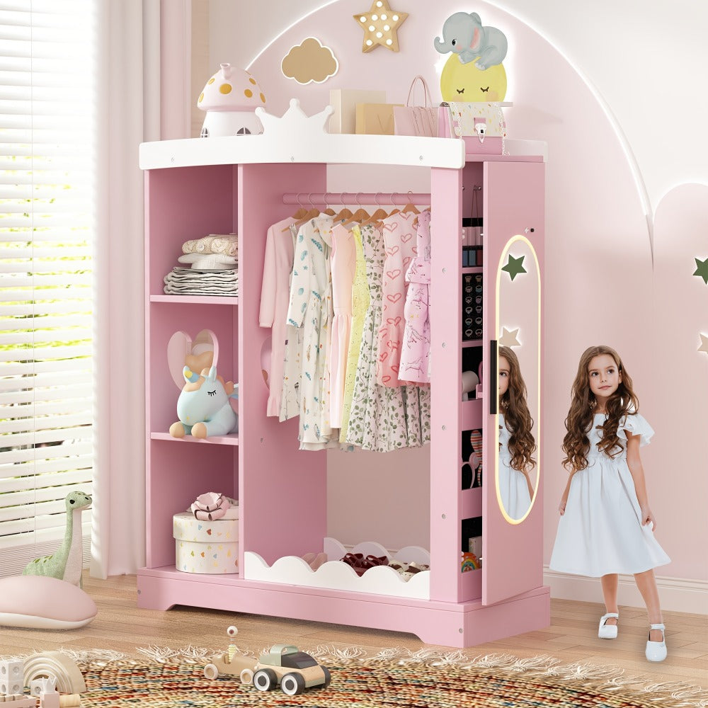 Kids Wardrobe with Open Shelves and Multiple Color Options for Kids' Room detail image - detail view 7