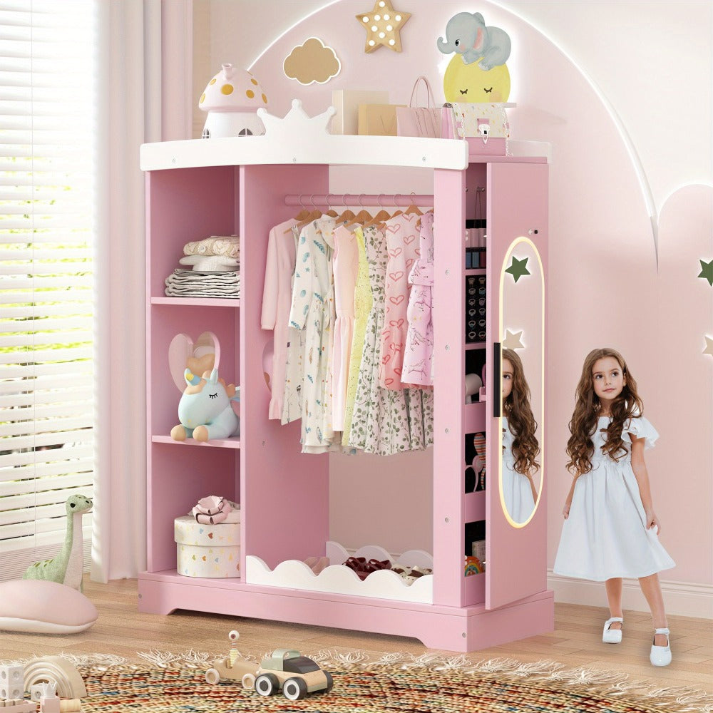 Kids Wardrobe with Open Shelves and Multiple Color Options for Kids' Room detail image - detail view 9