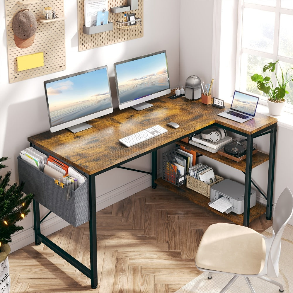 L-Shaped Computer Desk with Charging Station, PC Work Desk for Home Office detail image - detail view 12