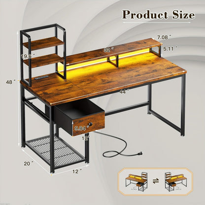 L-Shaped Computer Desk with Charging Station, PC Work Desk for Home Office detail image - detail view 13