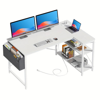 L-Shaped Computer Desk with Charging Station, PC Work Desk for Home Office detail image - detail view 17