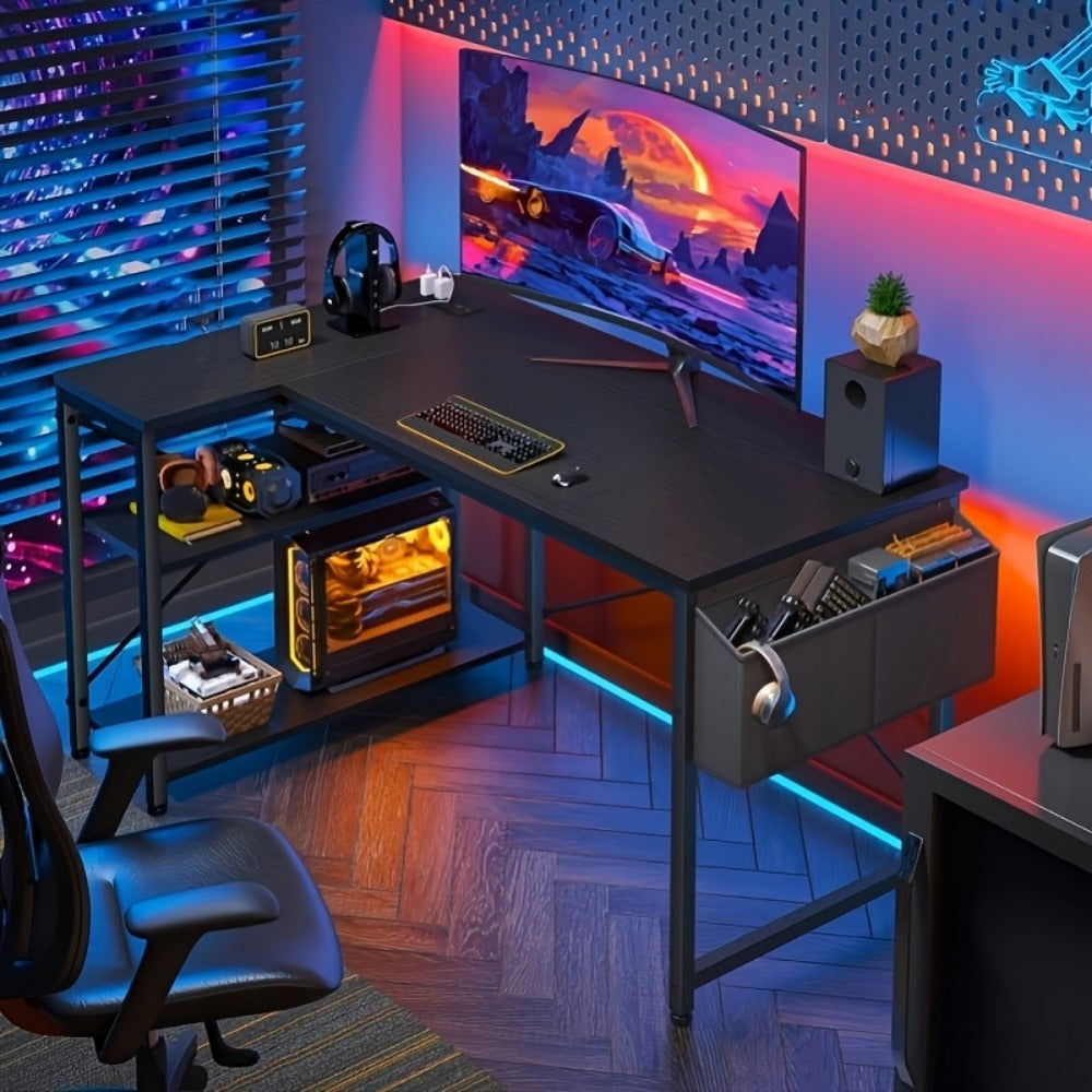 L-Shaped Computer Desk with Charging Station, PC Work Desk for Home Office detail image - detail view 18