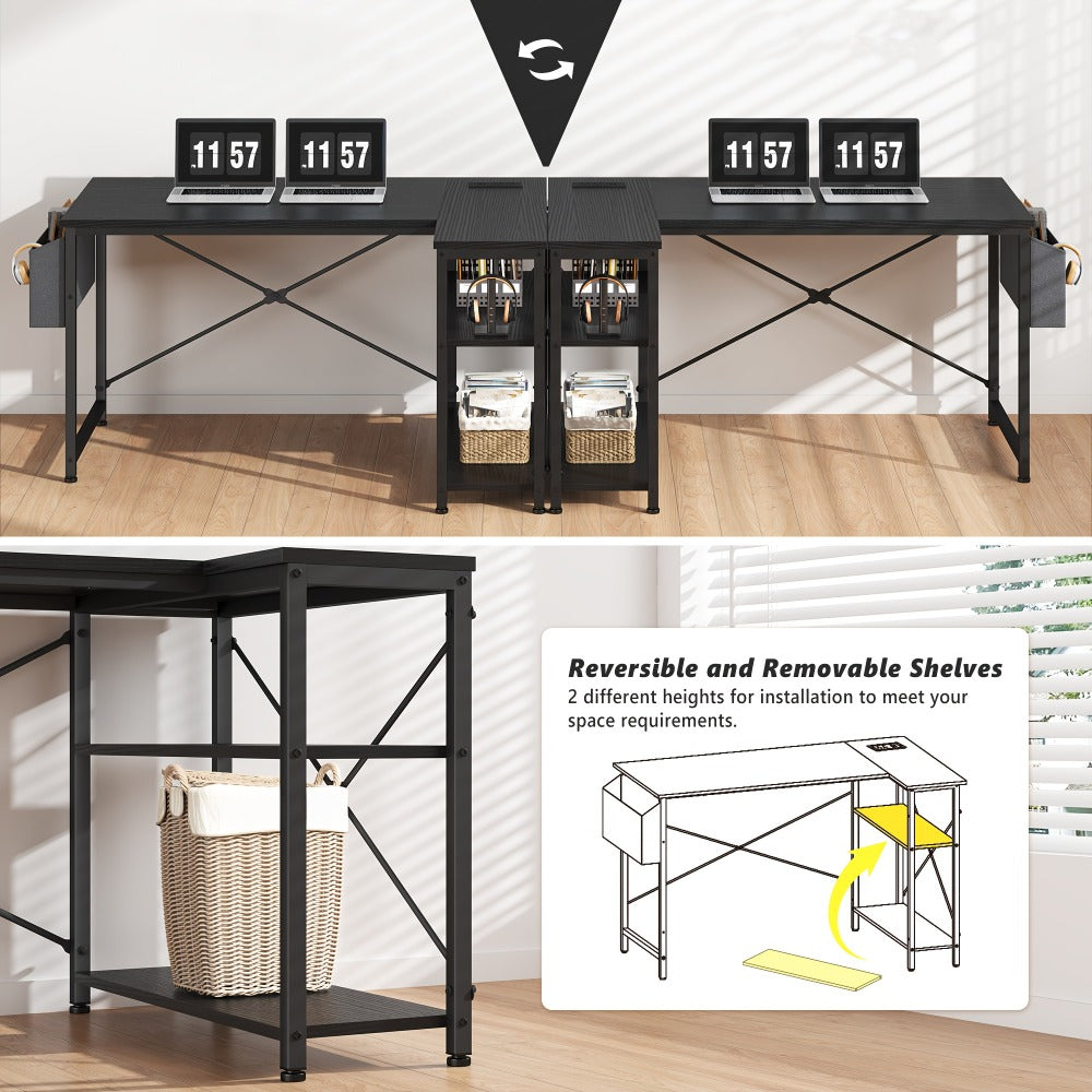 L-Shaped Computer Desk with Charging Station, PC Work Desk for Home Office detail image - detail view 30