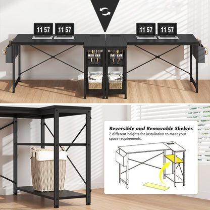 L-Shaped Computer Desk with Charging Station, PC Work Desk for Home Office detail image - detail view 30
