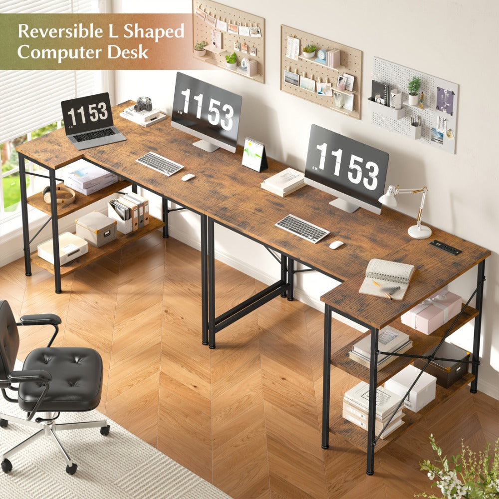 L-Shaped Computer Desk with Charging Station, PC Work Desk for Home Office detail image - detail view 33