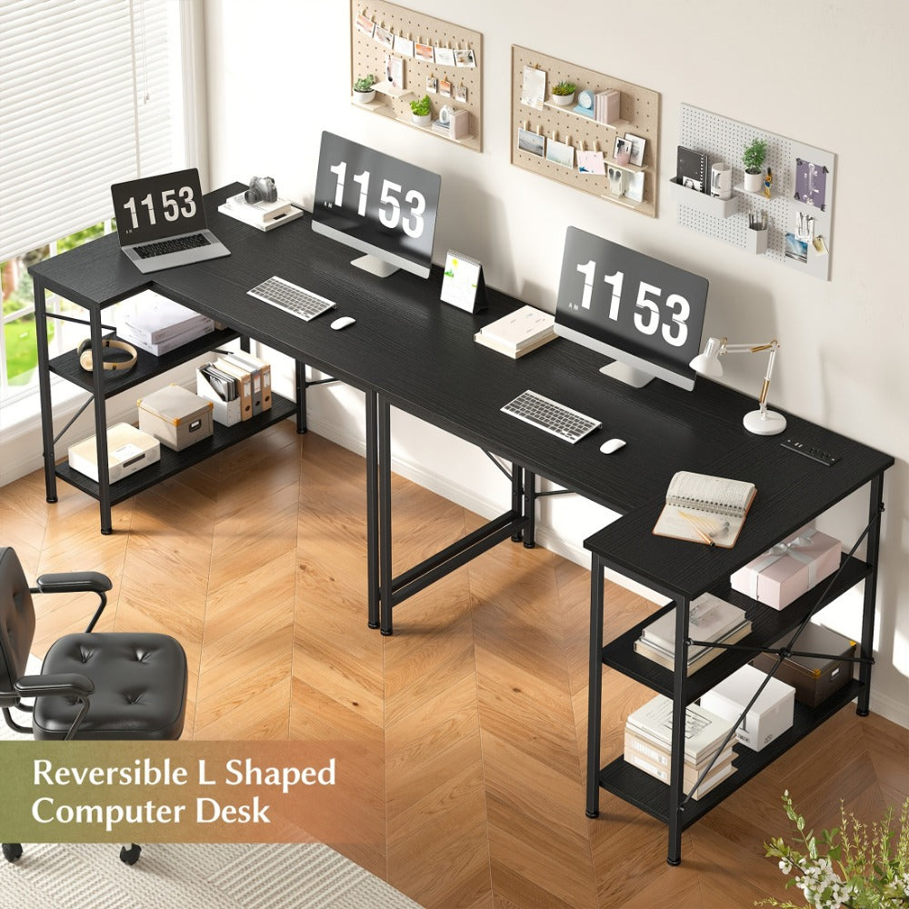 L-Shaped Computer Desk with Charging Station, PC Work Desk for Home Office detail image - detail view 34