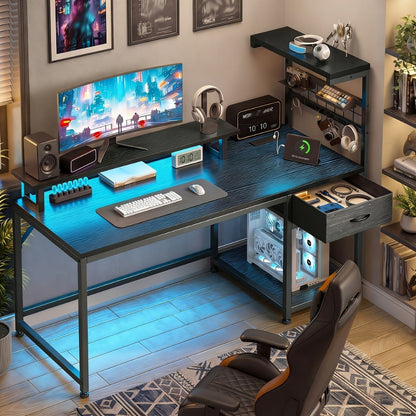 L-Shaped Computer Desk with Charging Station, PC Work Desk for Home Office detail image - detail view 5