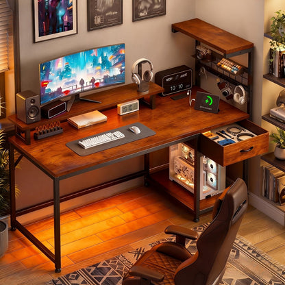 L-Shaped Computer Desk with Charging Station, PC Work Desk for Home Office detail image - detail view 7