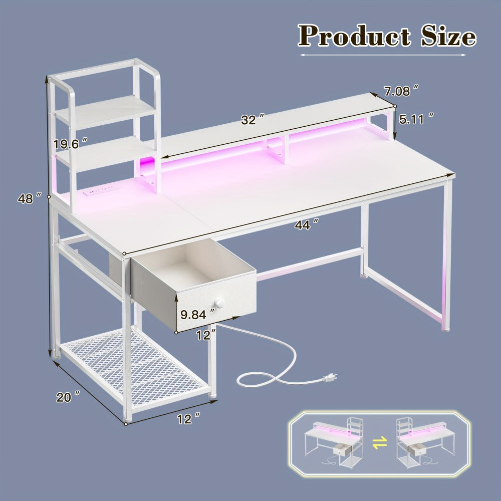 L-Shaped Computer Desk with Charging Station, PC Work Desk for Home Office detail image - detail view 9