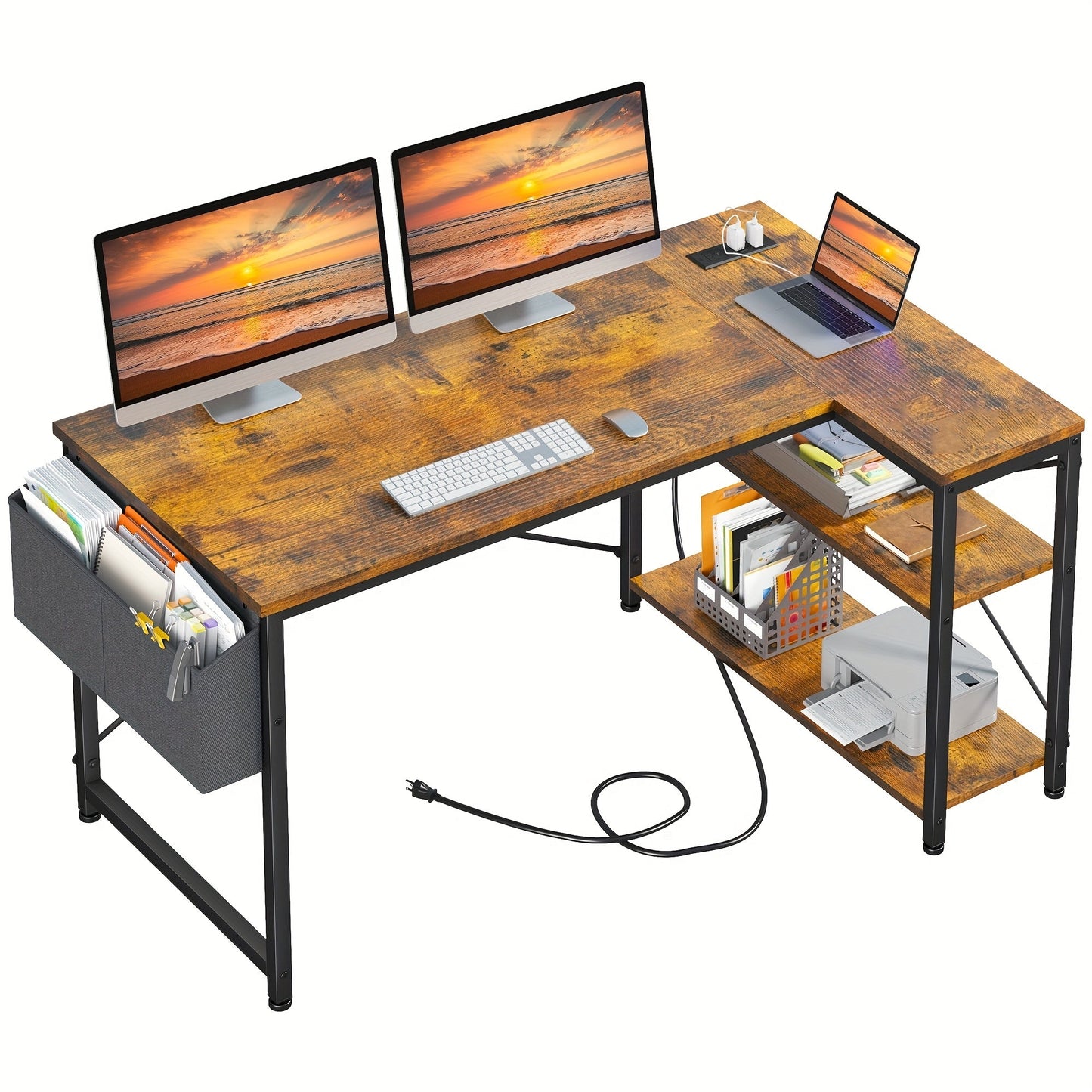 Computer Desk shown in the Tiger Print, 48 Inch option