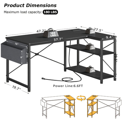 Gaming Desk shown in the 48" Black - Style3 option