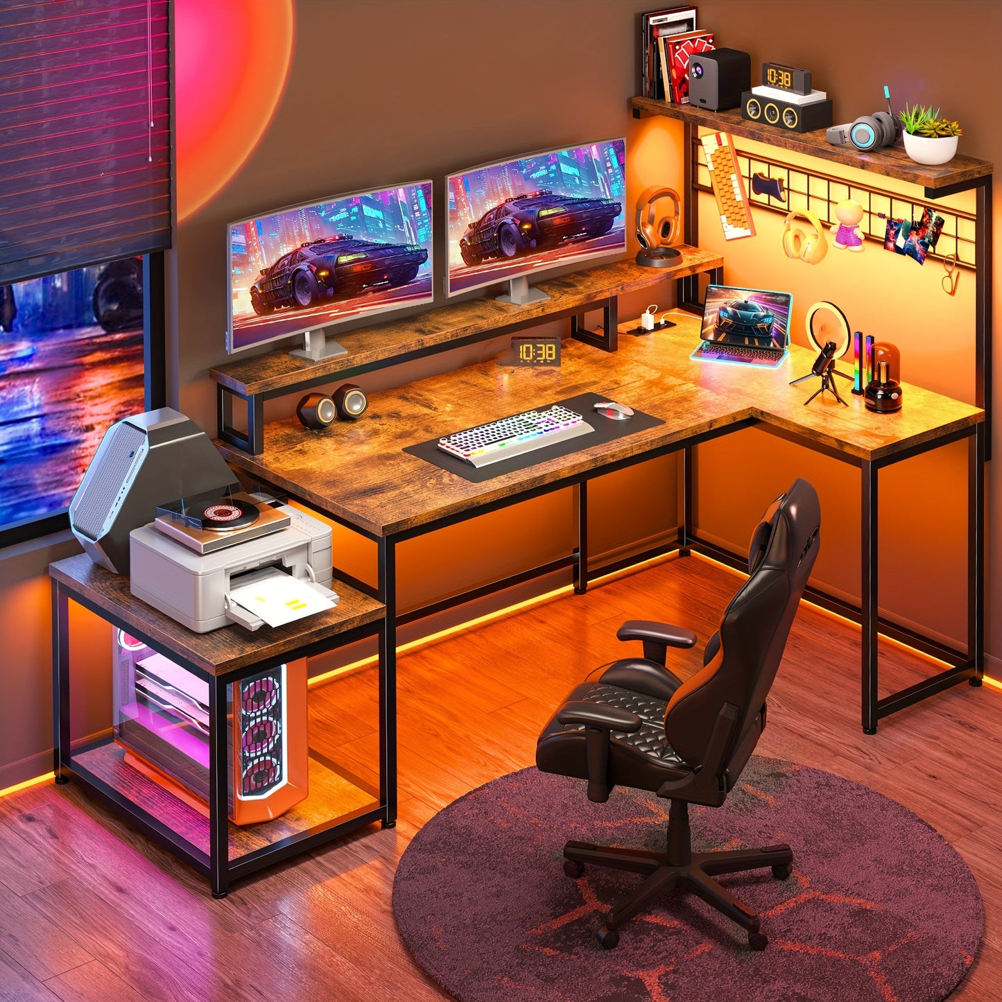 Gaming Desk shown in the 56” Brown option